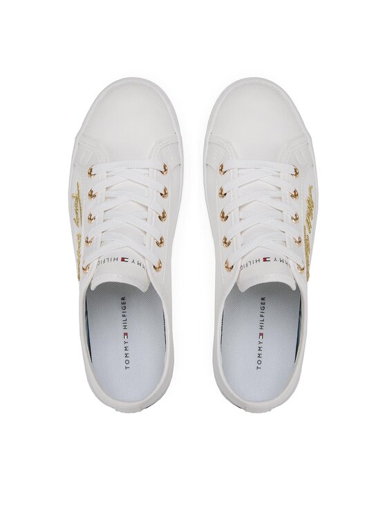 Tommy Hilfiger Tommy Hilfiger Πάνινα παπούτσια Essential Gold Th Sneaker FW0FW06122 Λευκό