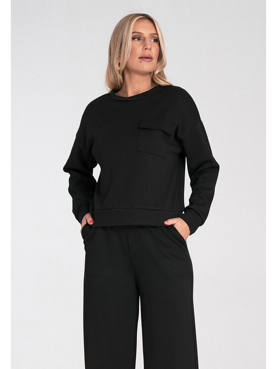 FIGL FIGL Bluza M1202 Czarny Regular Fit