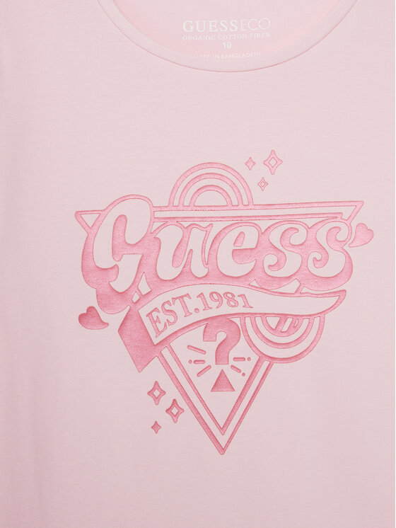 Guess Guess Tričko J5RI02 K6YW4 Ružová Regular Fit