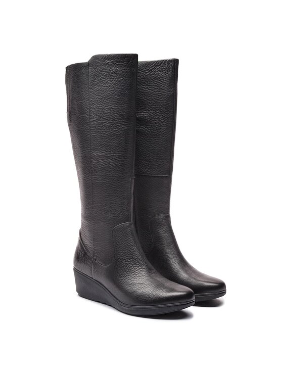 Clarks wedge hot sale knee high boots