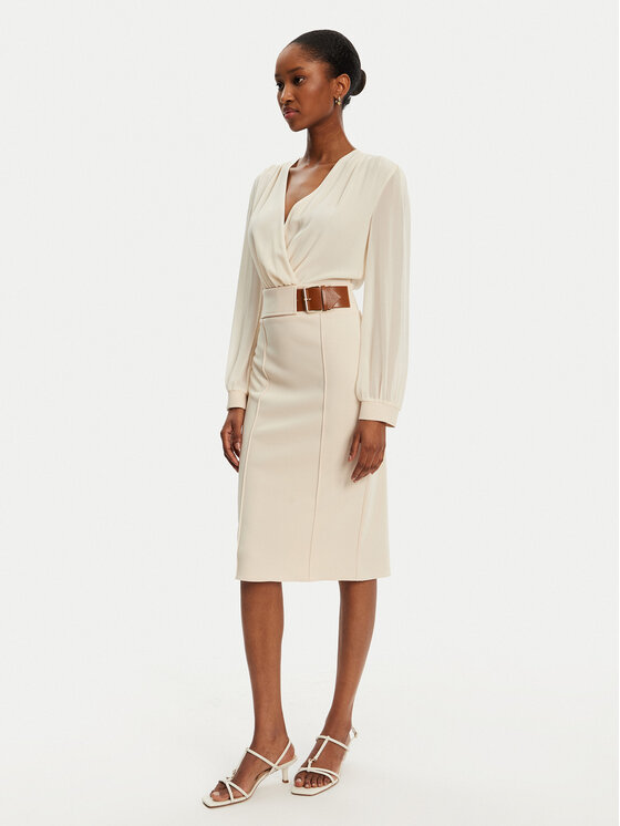 Rinascimento Rinascimento Rochie cocktail CFC0122954003 Écru Regular Fit
