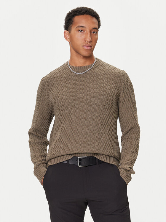 HUGO HUGO Pulover Syer 50546995 Bej Regular Fit