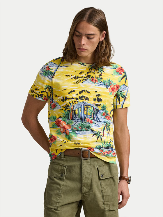 Polo Ralph Lauren T-shirt 710963813001 Giallo Custom Slim Fit, taglia : XL
