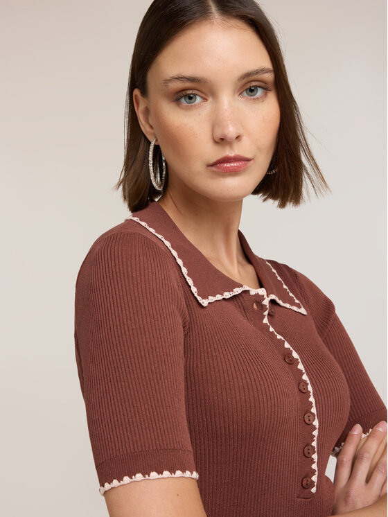 Motivi Motivi Sweter M208W103918N0V2 Brązowy Slim Fit