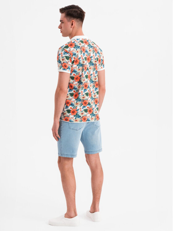 Ombre Ombre Polo OM-POSS-0149 Kolorowy Regular Fit