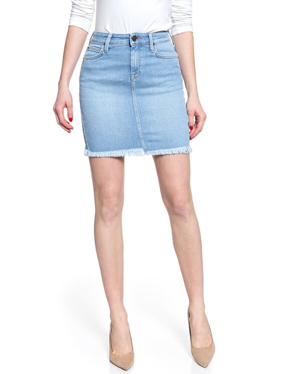 Lee Lee Spódnica mini MID SKIRT Niebieski Regular Fit