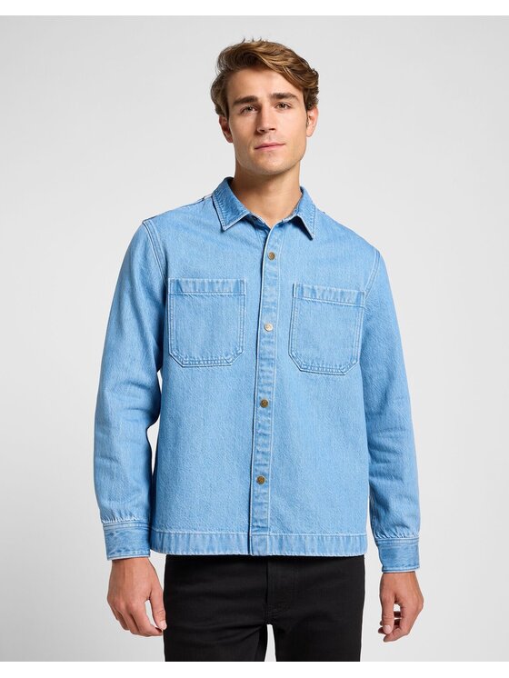 Lee Lee Koszula 2 PKT OVERSHIRT Niebieski Relaxed Fit