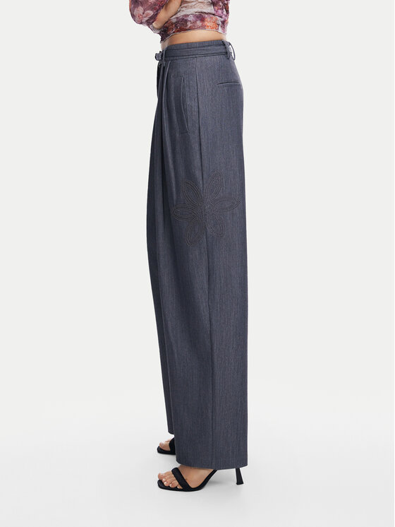Desigual Desigual Pantaloni di tessuto Rin 24WWPW20 Grigio Loose Fit