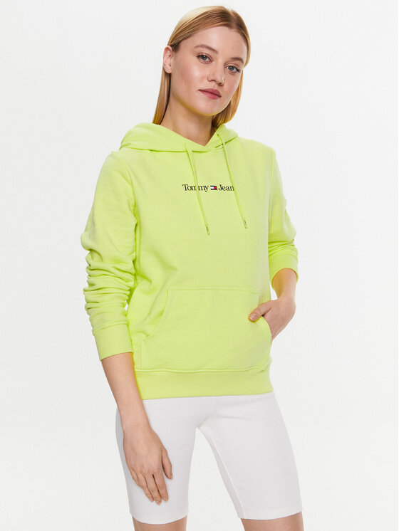 Tommy Jeans Bluză Serif Linear DW0DW15649 Verde Regular Fit