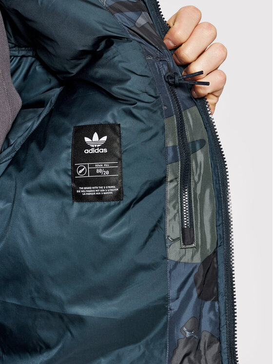adidas adidas Pehelykabát Camo H13566 Zöld Regular Fit