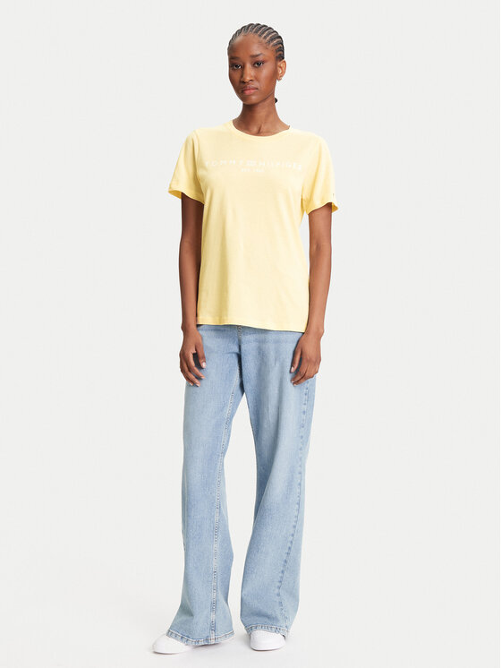 Tommy Hilfiger Tommy Hilfiger T-särk WW0WW40276 Kollane Regular Fit