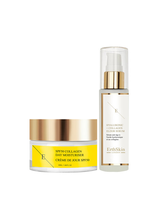 Krem na dzień Erthskin London, SPF 50 Kolagenowy Krem na Dzień 50ml + Kwas Hialuronowy i Serum Kolagenowe - 60ml