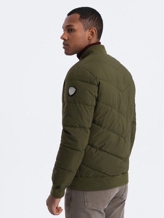Ombre Ombre Bunda bomber OM-JALP-0143 Zelená Regular Fit