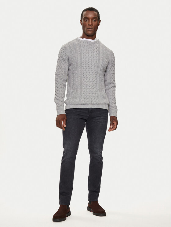 INDICODE INDICODE Sweter Belinski 35-380 Szary Regular Fit