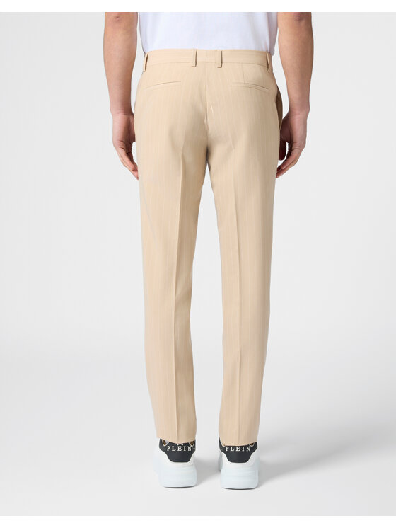 PHILIPP PLEIN PHILIPP PLEIN Bavlnené nohavice 30566 Béžová Regular Fit