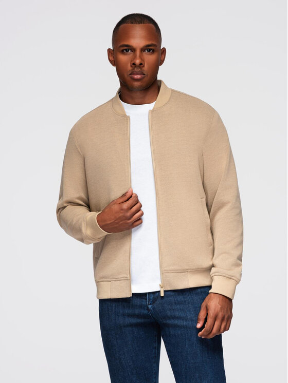 Ombre Ombre Bunda bomber OM-JANP-0159 Béžová Regular Fit