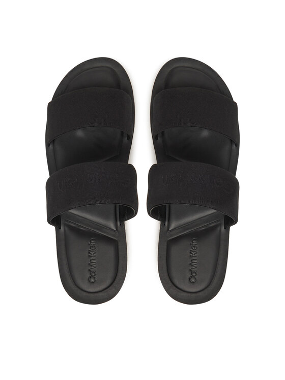 Calvin Klein Calvin Klein Şlapi Double Strap Cv Logo HM0HM01801 Negru