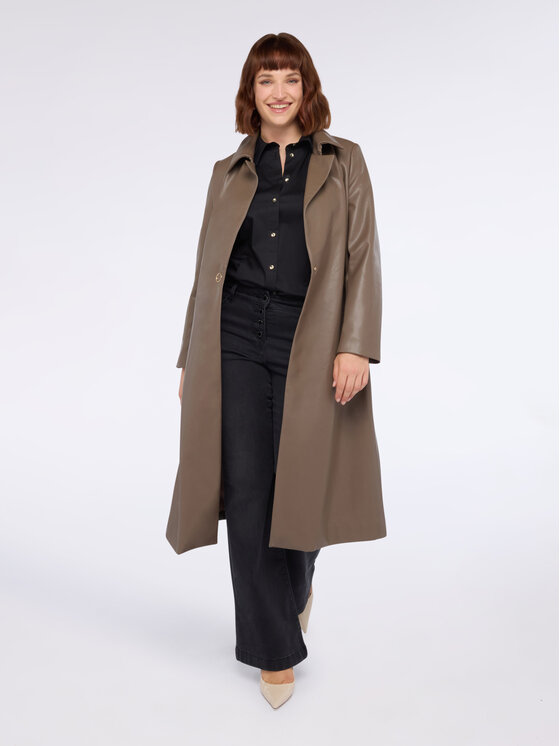 Fiorella Rubino Fiorella Rubino Giacca in similpelle F456T001357N013 Grigio Regular Fit
