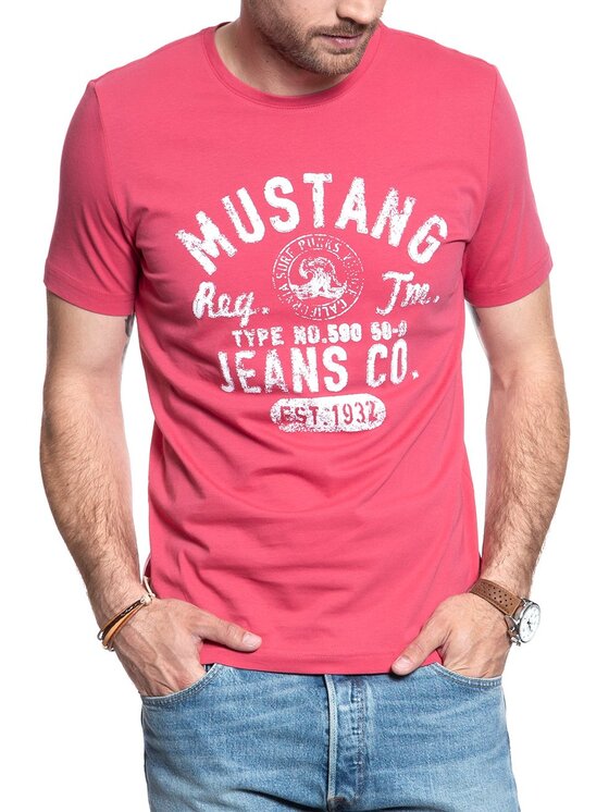 Mustang Mustang T-shirt PRINT TEE Rosa Regular Fit