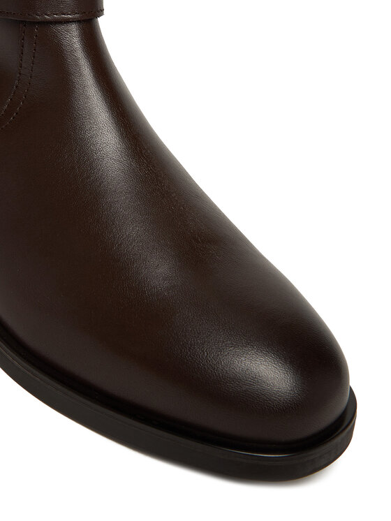 Tommy Hilfiger Tommy Hilfiger Īsie zābaki Th Buckle Riding Leather Bootie FW0FW08781 Brūns