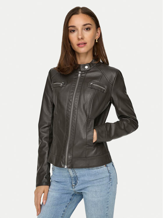 ONLY Veste en simili cuir Bandit 15081400 Marron Regular Fit Modivo
