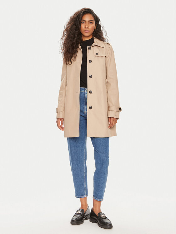 Tommy Hilfiger Trench coat Heritage Single WW0WW24966 Beige Regular Fit Modivo