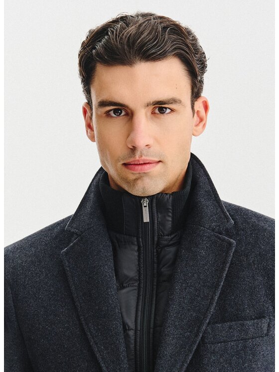 Pako Lorente Pako Lorente Płaszcz zimowy P25WF-7X-016 Szary Classic Fit