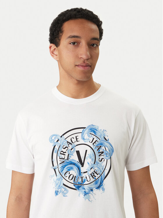 Versace Jeans Couture Versace Jeans Couture Tričko 80GAHE01 CJ00E Biela Regular Fit