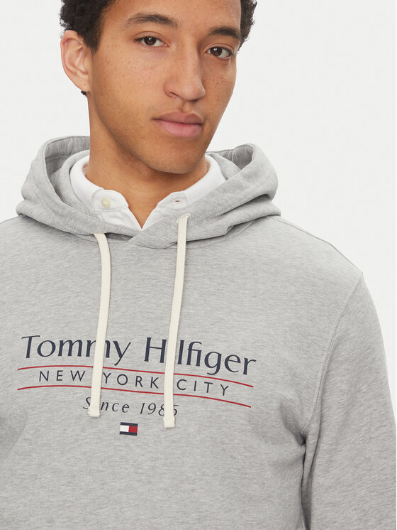 Tommy Hilfiger Tommy Hilfiger Суитшърт Center Stack MW0MW38672 Сив Regular Fit