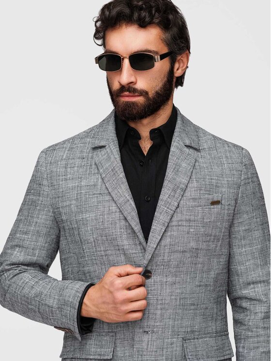 Ombre Ombre Marynarka M169 Czarny Regular Fit