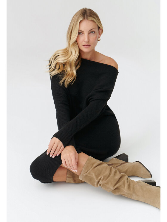 TATUUM TATUUM Úpletové šaty AWATI Černá Oversize