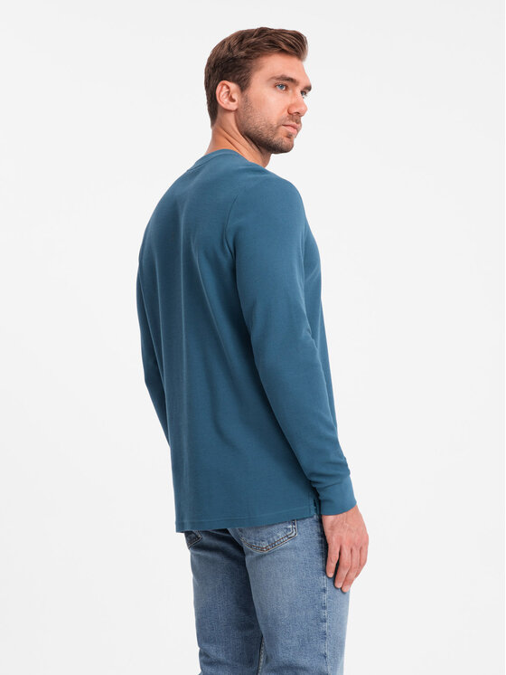 Ombre Ombre S dlouhým rukávem OM-LSCL-0120 Modrá Regular Fit