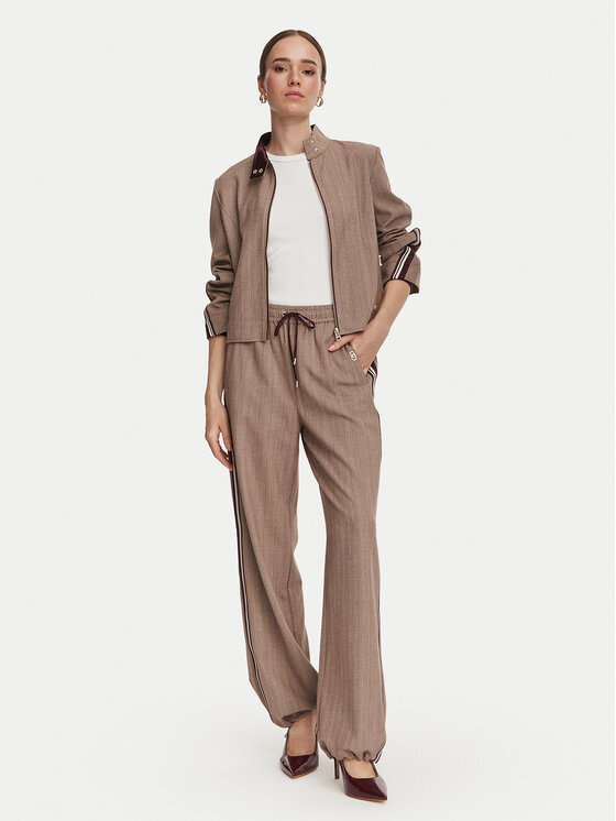 Liu Jo Sport Liu Jo Sport Hlače iz tkanine TF6148 T692A Svetlo rjava Regular Fit