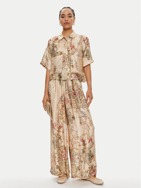 ViCOLO ViCOLO Kalhoty z materiálu TB2657 Béžová Regular Fit