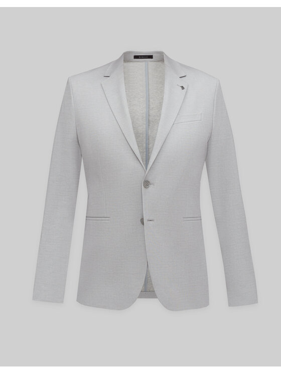 Borgio Borgio Marynarka perledo Szary Slim Fit