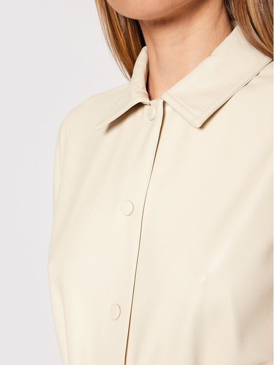 Marella Marella Šaty z imitace kůže Bronte 36260118 Béžová Regular Fit