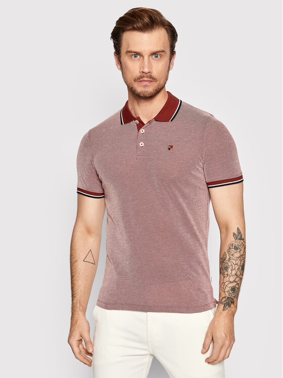 Jack&Jones PREMIUM Tricou polo Bluwin 12169064 Roșu Regular Fit