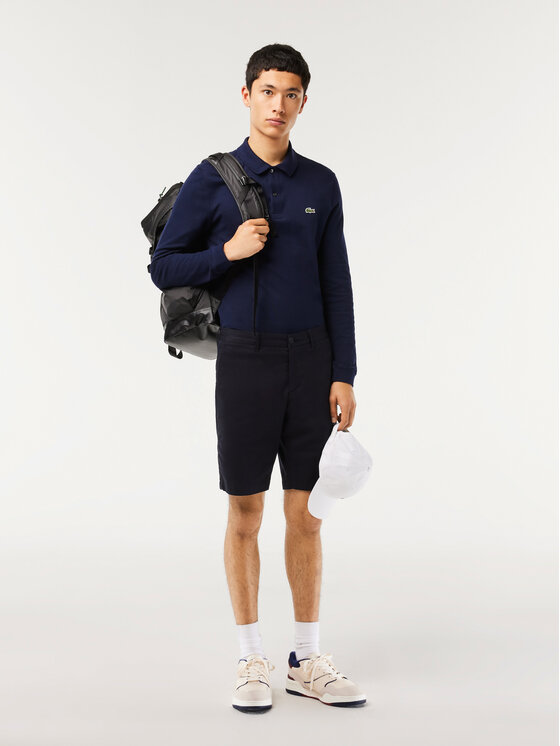 Lacoste Lacoste Тениска с яка и копчета PH4013 Тъмносин Regular Fit