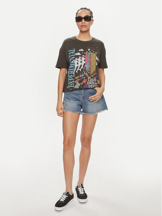 Vans Vans T-shirt Vivid Dreams Oversized VN000H08 Crna Regular Fit