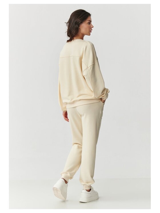 Makadamia Makadamia Dres M889 Écru Relaxed Fit