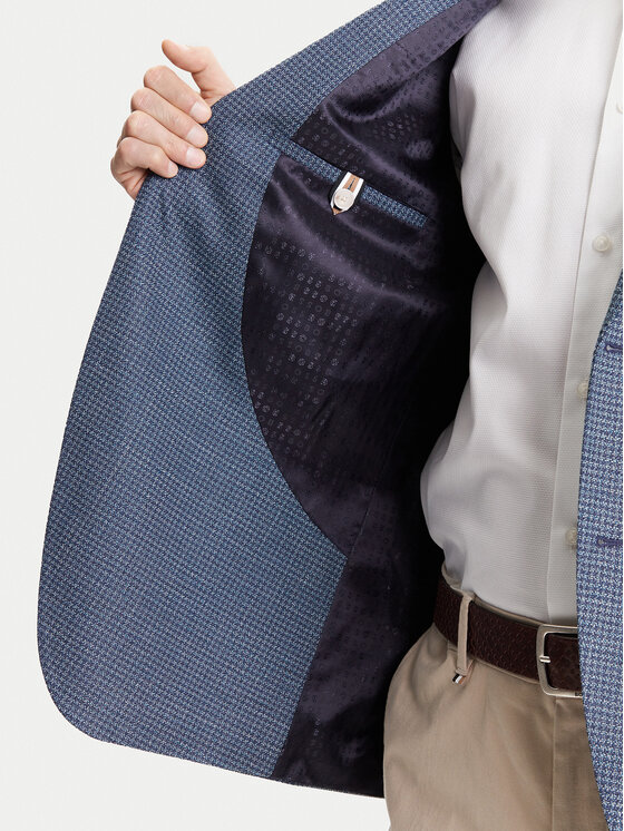 BOSS BOSS Marynarka H-Janson-FL 50545859 Granatowy Regular Fit