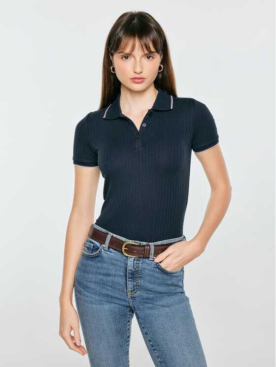BIG STAR BIG STAR Polo SESSA Granatowy Basic Fit