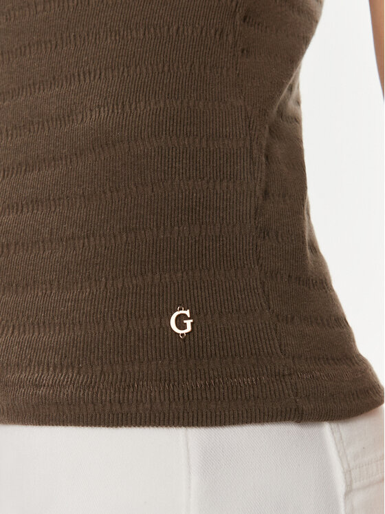 Guess Guess Bluzka Denisa W4GP09 KC790 Brązowy Regular Fit