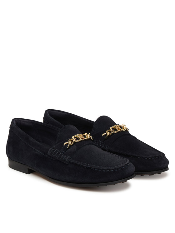 Tommy Hilfiger Tommy Hilfiger Mokassins Th Chain Suede Loafer FW0FW09327 Dunkelblau