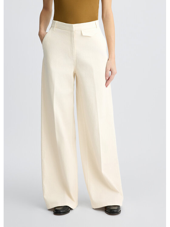 Liu Jo Pantalone da abito CA5334T1819X0657 Bianco Regular Fit