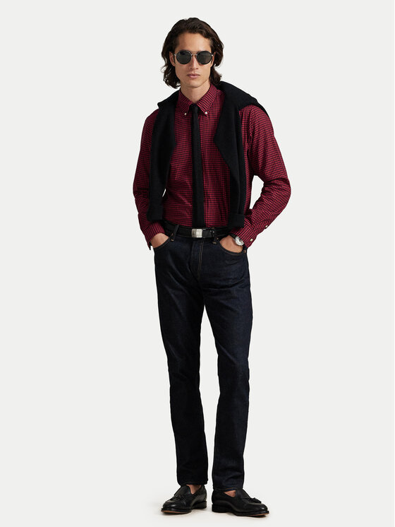Polo Ralph Lauren Polo Ralph Lauren Риза 710953644001 Тъмночервен Custom Fit