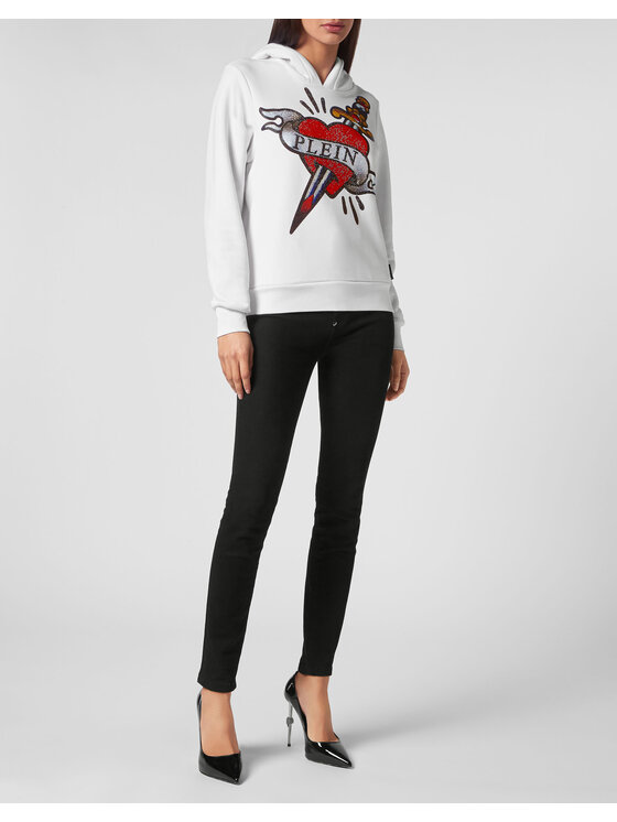 PHILIPP PLEIN PHILIPP PLEIN Mikina 1909 Biela Regular Fit