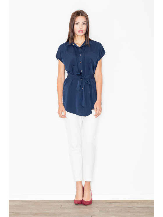 FIGL FIGL Blúzka M463 Tmavomodrá Regular Fit