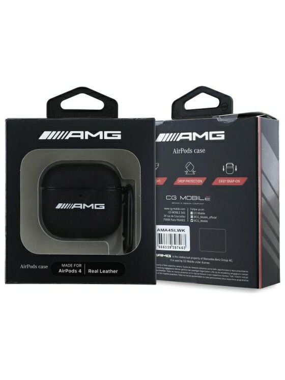 Mercedes-Benz Mercedes-Benz Etui na słuchawki AirPods 4 - Leather White Logo Biały