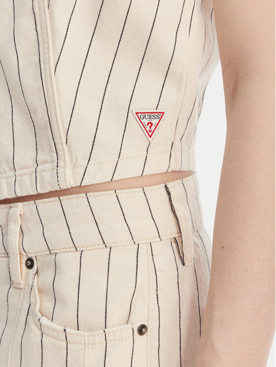 Guess Jeans Guess Jeans Жилет W6GHZ9 D7961 Écru Slim Fit